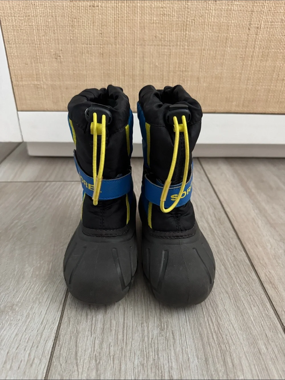 Sorel Kids Blue, Black & Yellow Winter Boots - size 10